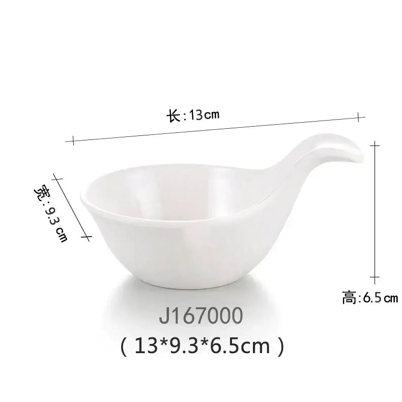 Modern asymmetrical black melamine plastic dipping sauce bowls dining