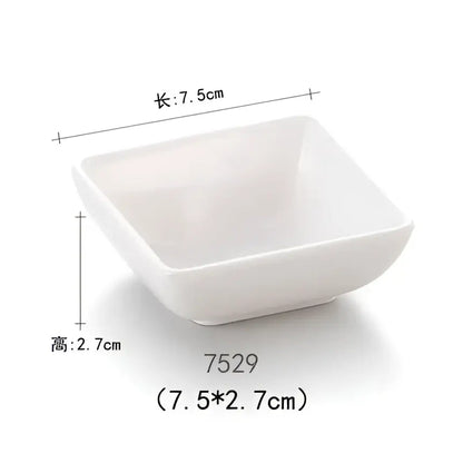 Modern asymmetrical black melamine plastic dipping sauce bowls dining