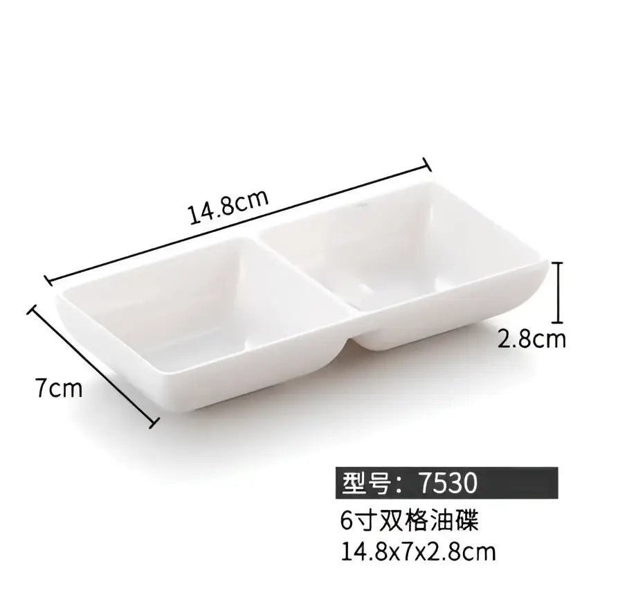Modern asymmetrical black melamine plastic dipping sauce bowls dining
