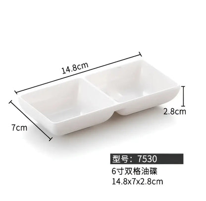 Modern asymmetrical black melamine plastic dipping sauce bowls dining