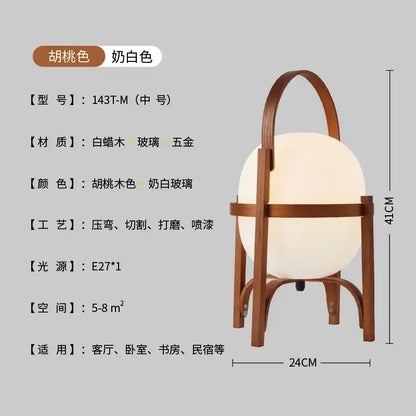 Modern bamboo led desk lamp brass bedroom table light