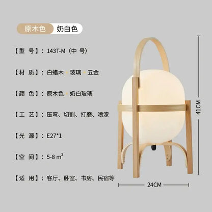 Modern bamboo led desk lamp brass bedroom table light