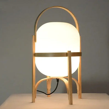 Modern bamboo led desk lamp brass bedroom table light