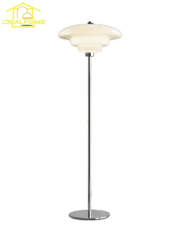 Modern bauhaus cream glass floor lamp – living room led light