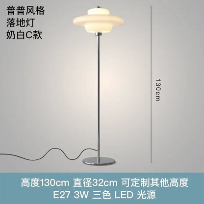 Modern bauhaus cream glass floor lamp – living room led light