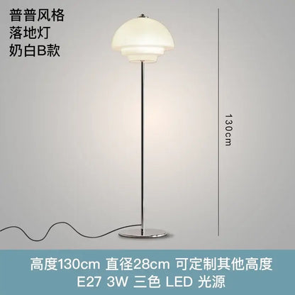 Modern bauhaus cream glass floor lamp – living room led light