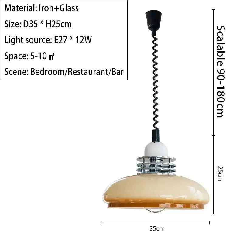 Modern bauhaus cream glass led chandelier dining room pendant light