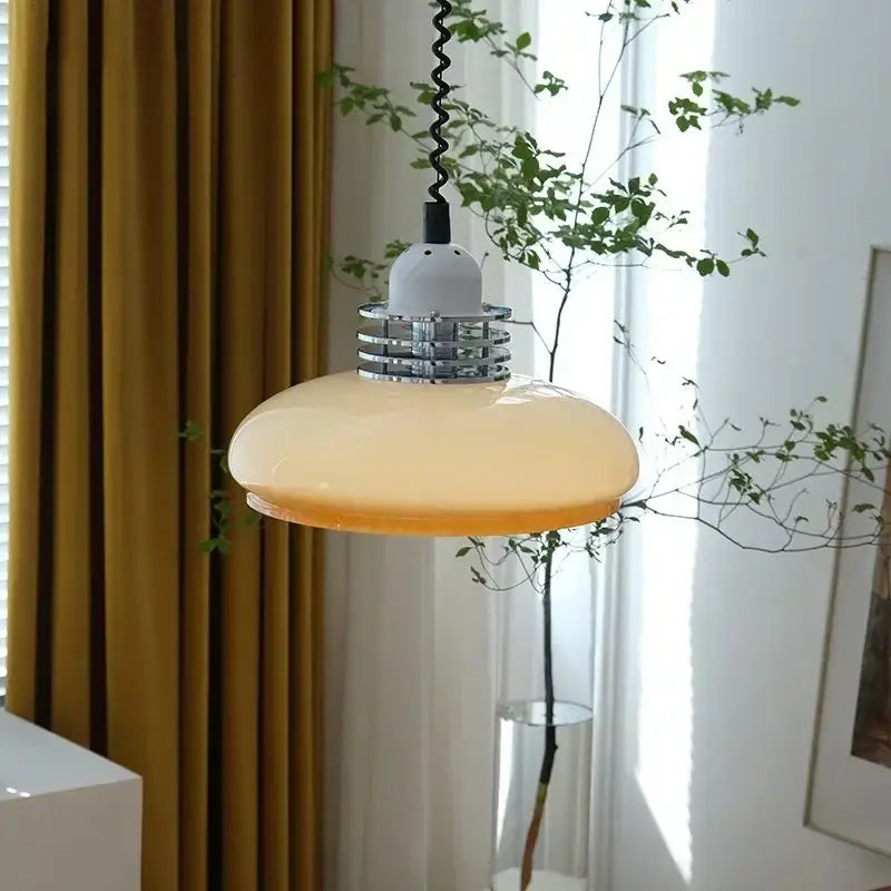 Modern bauhaus cream glass led chandelier dining room pendant light