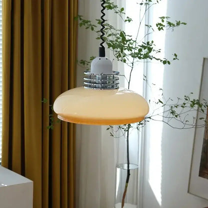 Modern bauhaus cream glass led chandelier dining room pendant light
