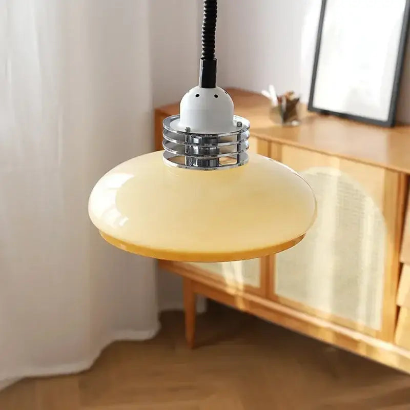 Modern bauhaus cream glass led chandelier dining room pendant light