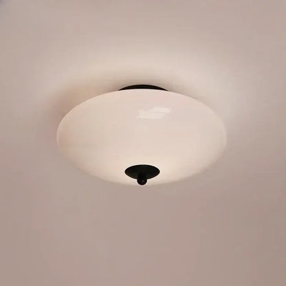 Modern bauhaus cream white glass ceiling lamp bedroom brass light