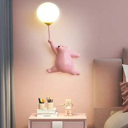 Modern bear moon wall lamp for kids bedroom kids decor