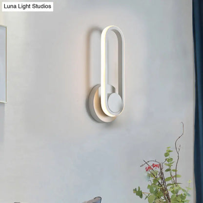 DecorBites™ Modern Bedside LED Sconce Lamp - Simple Black/White Wall Light with Aluminum Frame, Oval Design, Warm/White Light