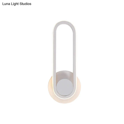 DecorBites™ Modern Bedside LED Sconce Lamp - Simple Black/White Wall Light with Aluminum Frame, Oval Design, Warm/White Light