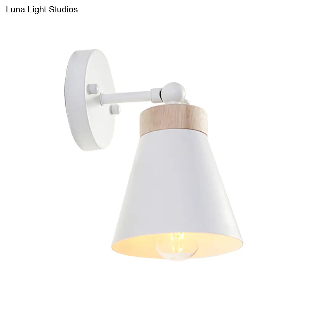 DecorBites™ Modern Bedside Sconce with Adjustable Metallic Shade - Black/White Finish Wall Lamp
