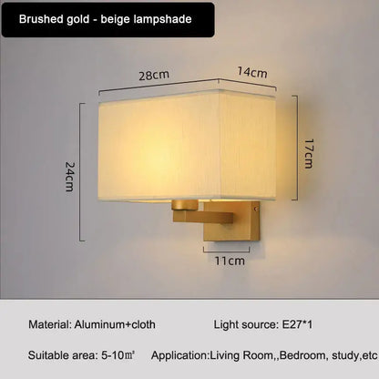 Modern beige and black elegant bedroom wall lamp