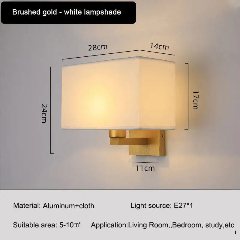 Modern beige and black elegant bedroom wall lamp