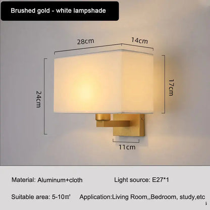 Modern beige and black elegant bedroom wall lamp