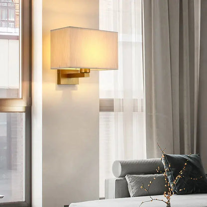 Modern beige and black elegant bedroom wall lamp