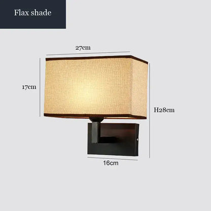 Modern beige and brown hotel fabric wall lamp bedroom light