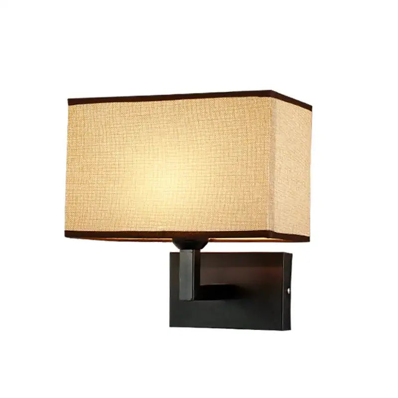 Modern beige and brown hotel fabric wall lamp bedroom light