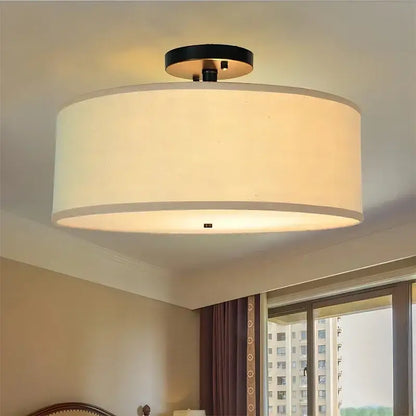 Modern beige country fabric led ceiling light dining room