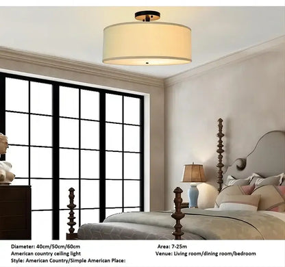 Modern beige country fabric led ceiling light dining room