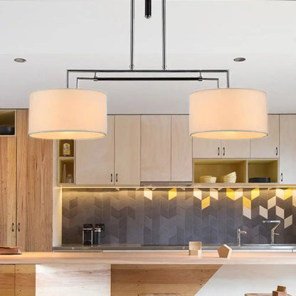 Modern beige drum island pendant hanging light kit kitchen