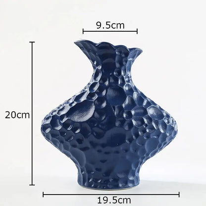 Modern beige frosted ceramic vase textured living room decor