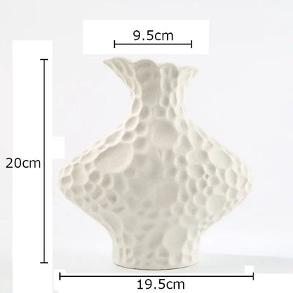 Modern beige frosted ceramic vase textured living room decor