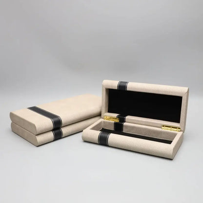 Modern beige geometric jewelry storage box bedroom organizer accessory