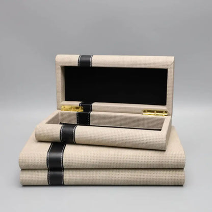 Modern beige geometric jewelry storage box bedroom organizer accessory