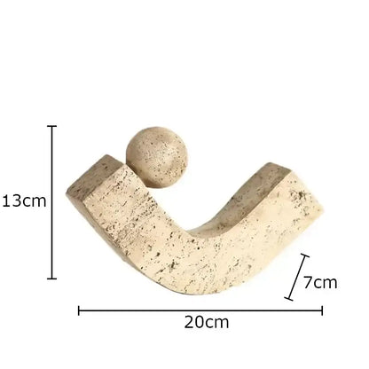 Modern beige geometric stone sculpture living room desk decoration