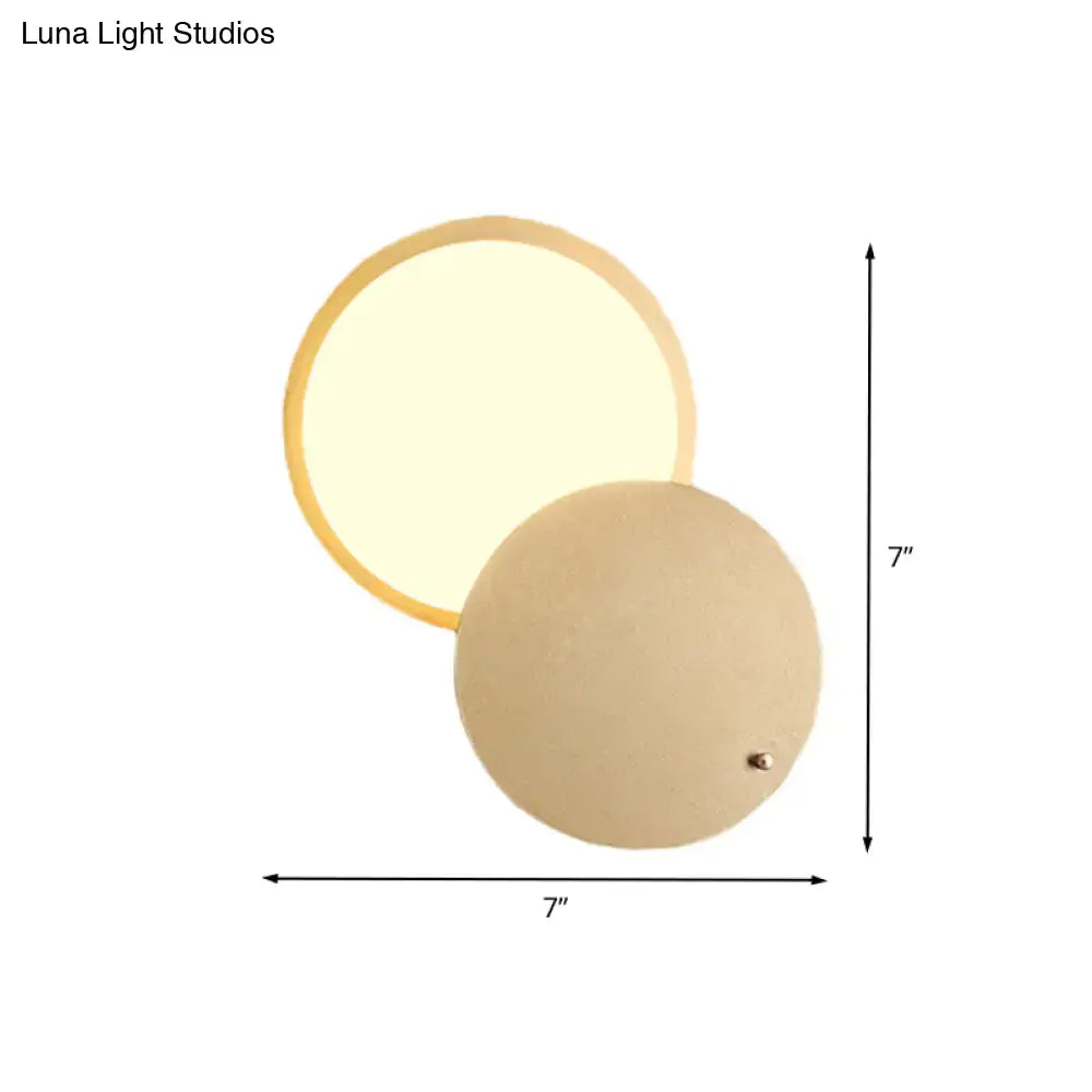 Modern beige & gold metal rotatable led wall lamp bedroom sconce