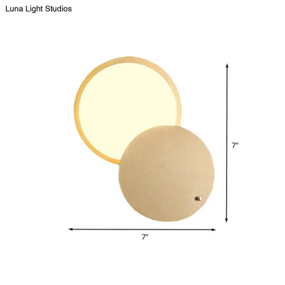 Modern beige & gold metal rotatable led wall lamp bedroom sconce