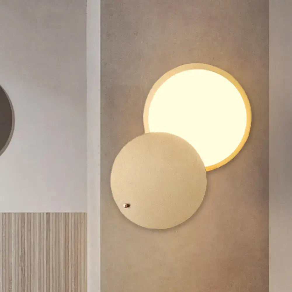 Modern beige & gold metal rotatable led wall lamp bedroom sconce