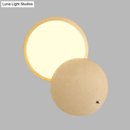 Modern beige & gold metal rotatable led wall lamp bedroom sconce