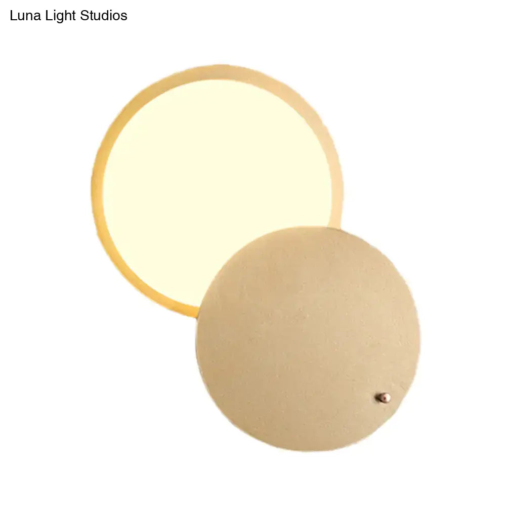 Modern beige & gold metal rotatable led wall lamp bedroom sconce