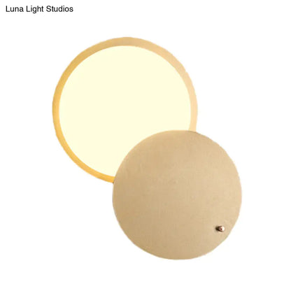 Modern beige & gold metal rotatable led wall lamp bedroom sconce