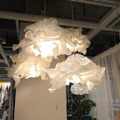 Modern beige & gray nordic paper pendant light living room