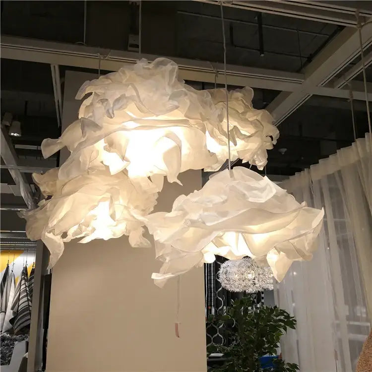 Modern beige & gray nordic paper pendant light living room