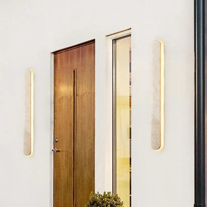 Modern beige marble courtyard led wall sconce outdoor light