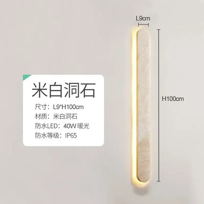 Modern beige marble courtyard led wall sconce outdoor light