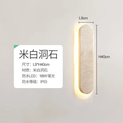 Modern beige marble courtyard led wall sconce outdoor light