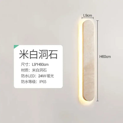 Modern beige marble courtyard led wall sconce outdoor light