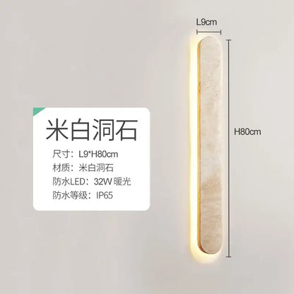 Modern beige marble courtyard led wall sconce outdoor light