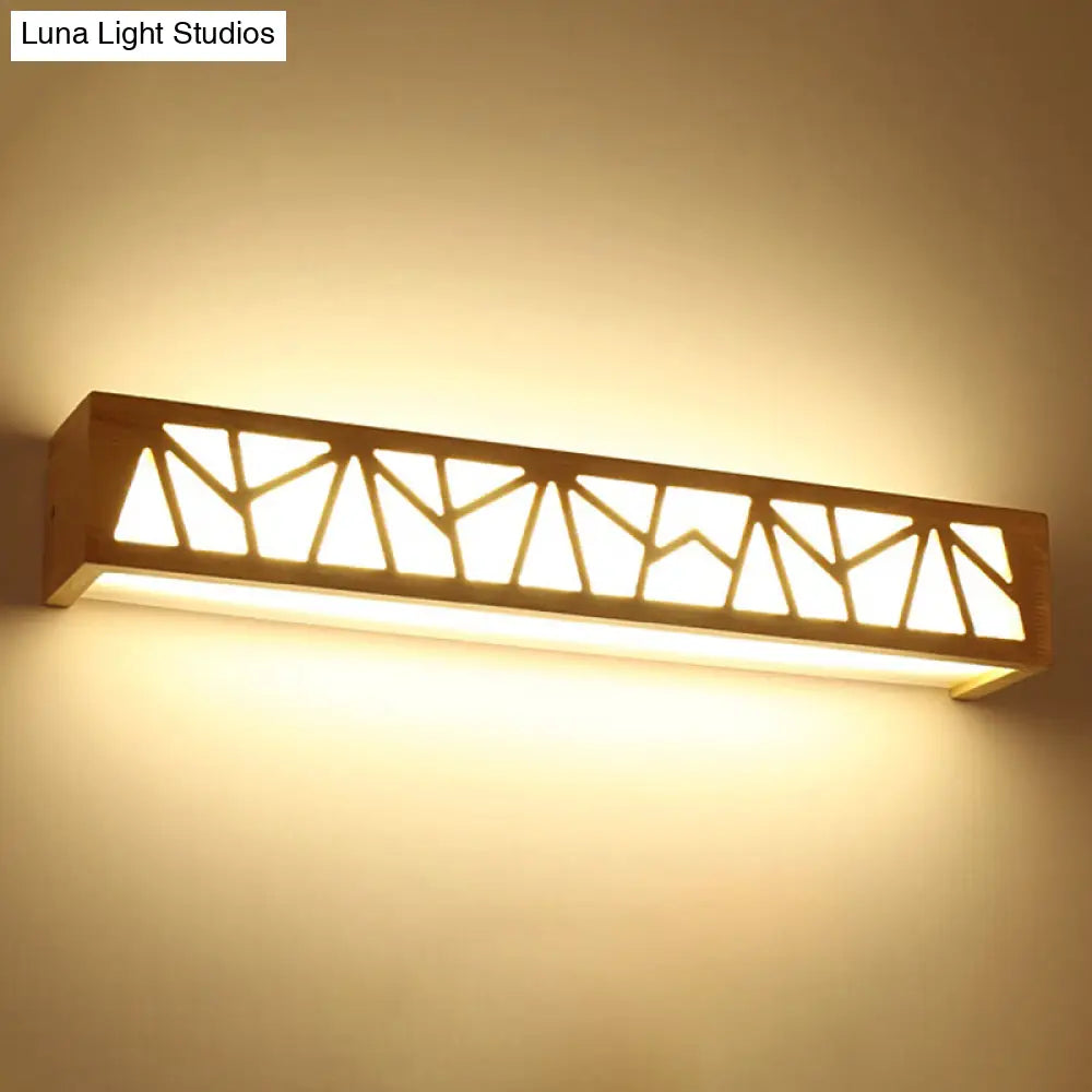 DecorBites™ Modern Beige Nordic Wooden LED Sconce Wall Lamp for Bathroom