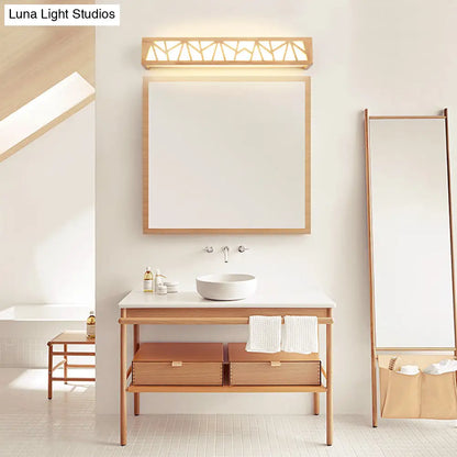 DecorBites™ Modern Beige Nordic Wooden LED Sconce Wall Lamp for Bathroom