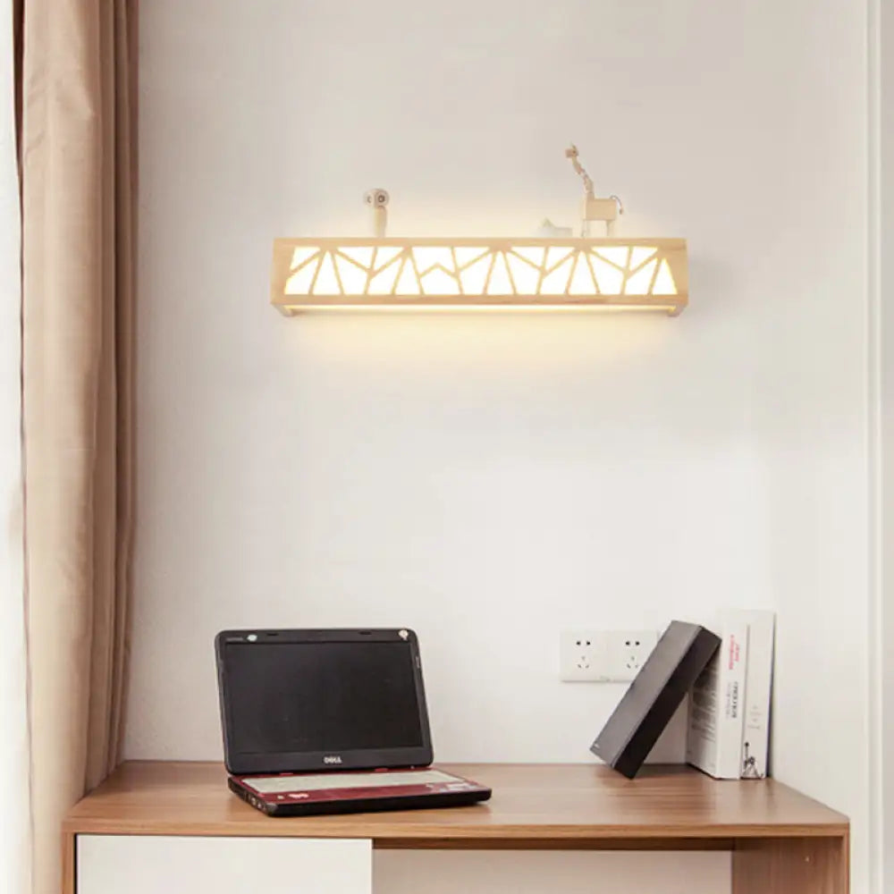 DecorBites™ Modern Beige Nordic Wooden LED Sconce Wall Lamp for Bathroom