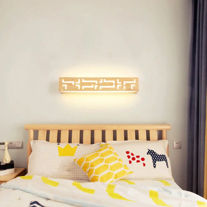 DecorBites™ Modern Beige Nordic Wooden LED Sconce Wall Lamp for Bathroom